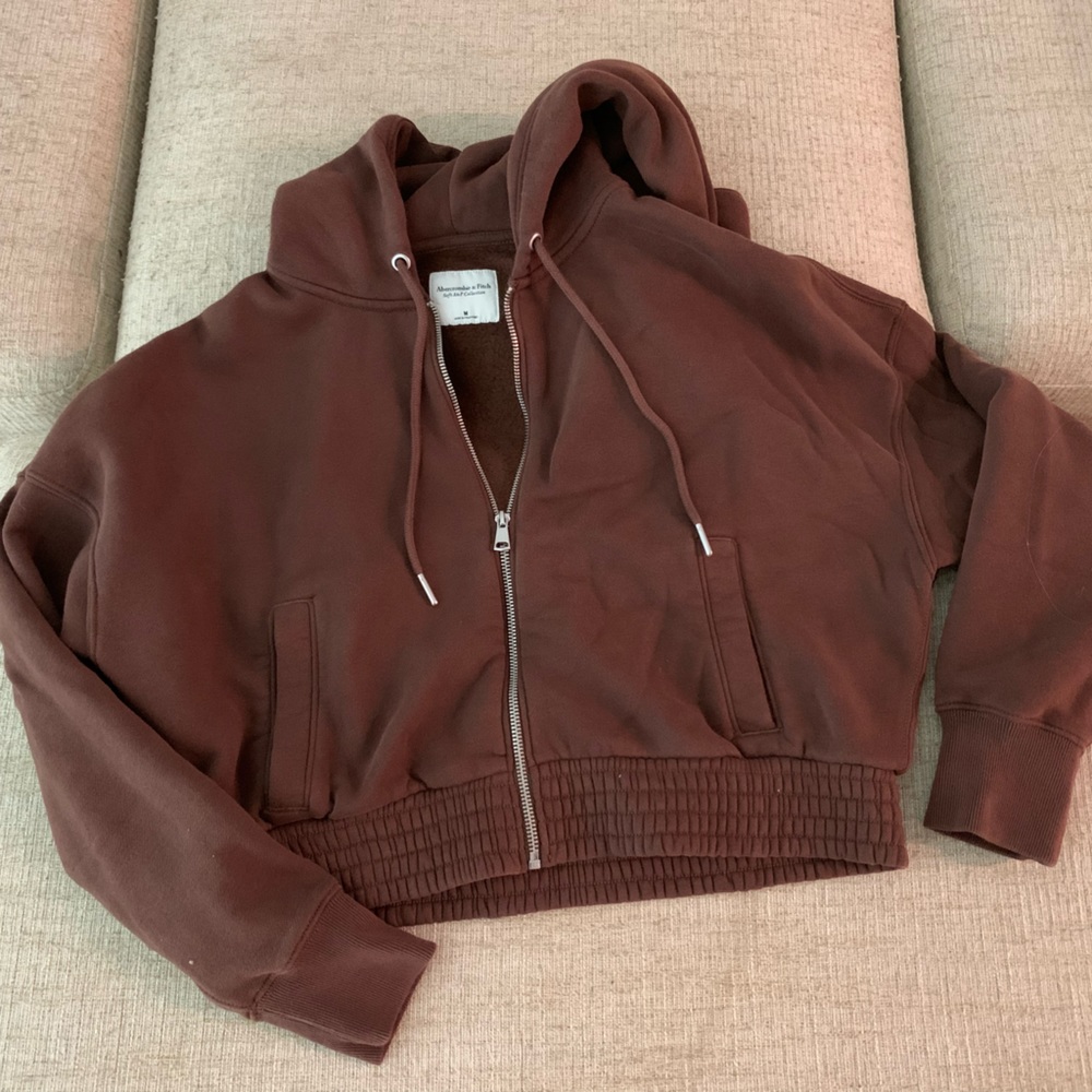 Abercrombie cropped zip sweatshirt